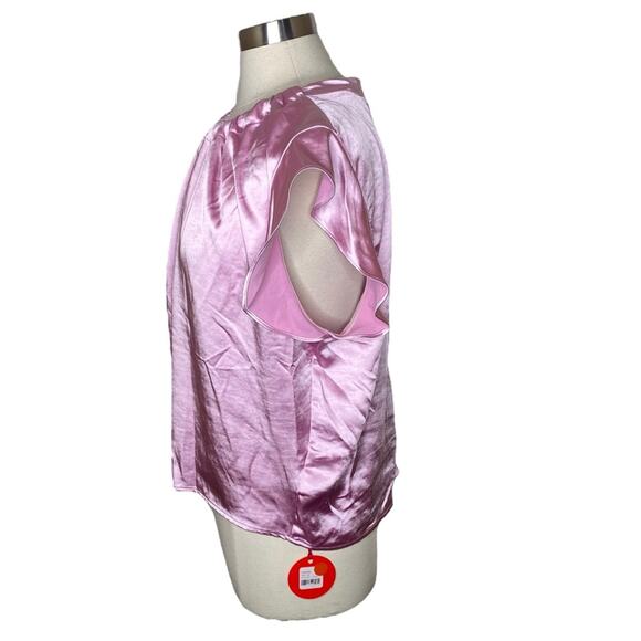 Eva Franco Cara Button Back Satin Top Rosewater Gathered Neck Women’s Large New - Picture 3 of 11